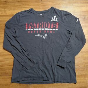 Nike Patriots Long Sleeve T Shirt Mens Large Gray Super Bowl Champions Arclight
